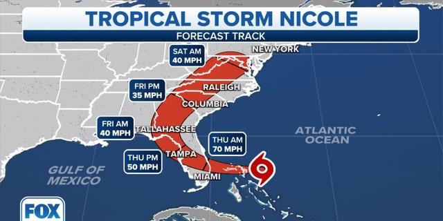 Florida will feel impact of Tropical Storm Nicole, which is still on 