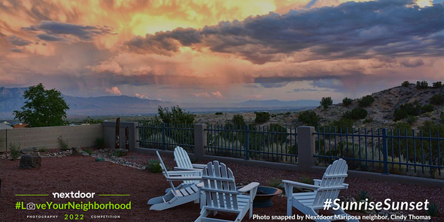 Sunset captured in an Albuquerque, New Mexico backyard.