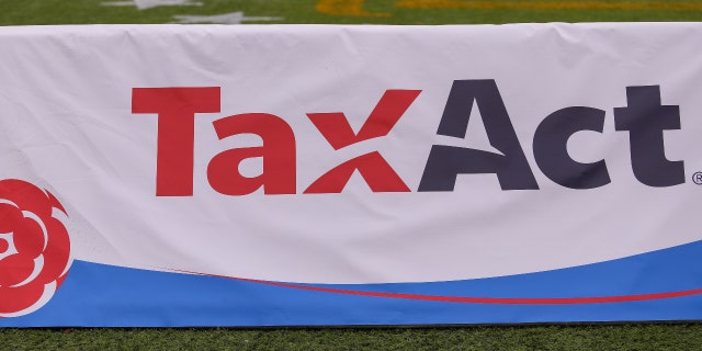 MONTGOMERY, AL - DECEMBER 25: A TaxAct banner before the TaxAct Camellia Bowl between The Georgia State Panthers and the Ball State Cardinals on December 25, 2021, at the Cramton Bowl in Montgomery, Alabama.