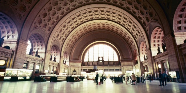 Biden to Deliver Unscheduled Speech Tonight 2 Union Station. East of North Capitol Street, facing Massachusetts Avenue, North East. Designed by D. H. Burnham and completed in 1907.