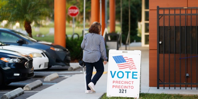 Hillsborough County residents cast their voting ballots at the C. Blythe Andrews, Jr. Public Library polling precinct on November 8, 2022 in Tampa, United States.