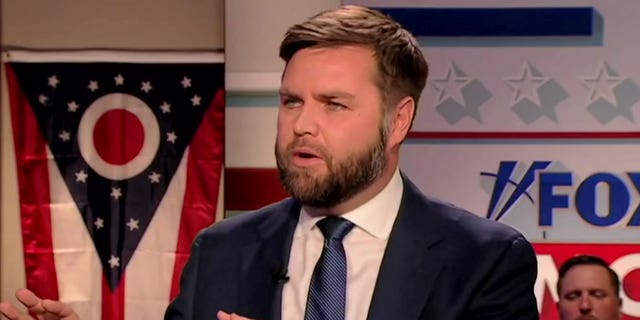 Republican Ohio Senate candidate JD Vance participates in the Fox News Town Hall on Nov. 1, 2022. 