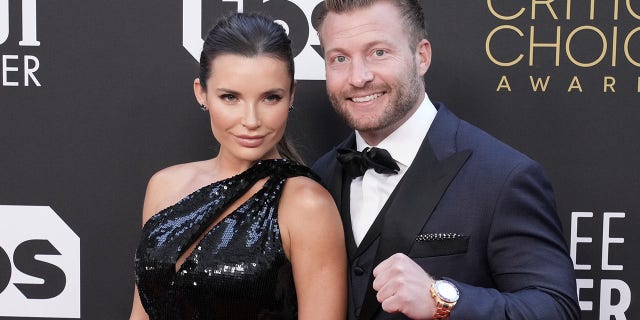 Veronika Khomyn and Sean McVay attend the 27th Annual Critics Choice Awards at Fairmont Century Plaza on March 13, 2022, in Los Angeles.