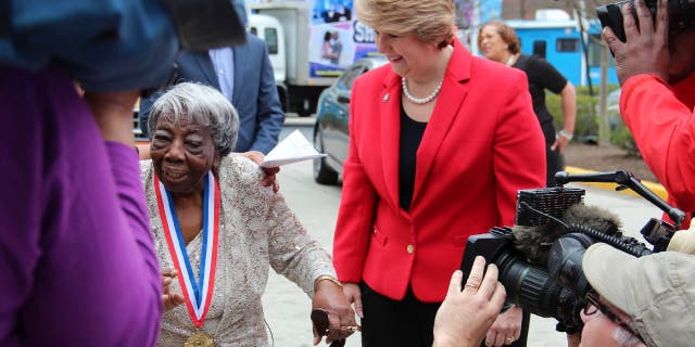 Virginia McLaurin received her historic volunteer award in advance of her 107th birthday, which happened on March 12, 2016.