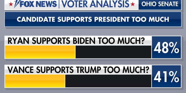 Voters on whether Ryan supports Biden too much and whether Vance's support for Trump is excessive.