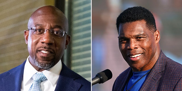 Senate candidates Raphael Warnock, left, and Herschel Walker's runoff is set to take place Tuesday in Georgia.