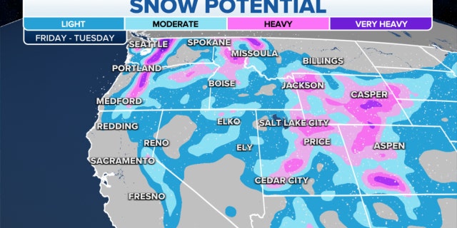 Snow potential in the West