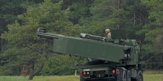 A M142 High Mobility Artillery Rocket System (HIMARS) takes part in a military exercise near Liepaja, Latvia September 26, 2022.