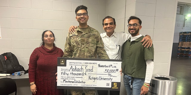 U.S. Army Minuteman Scholarship recipient Aakash Sood was given $50,000 to attend Rutgers University in New Jersey.