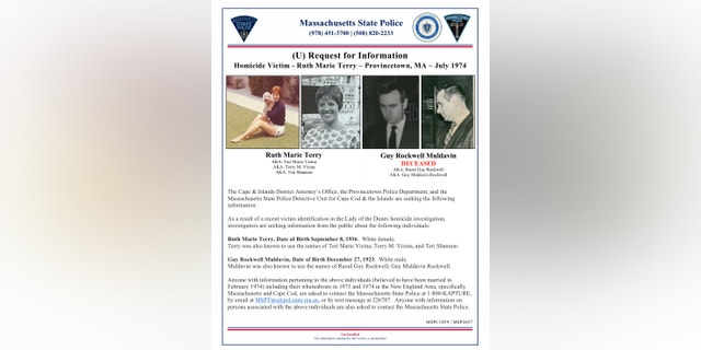 Updated Massachusetts State Police flier for Ruth Marie Terry, "Lady of the Dunes."