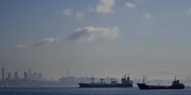 Cargo ships anchored in the Sea of ​​Marmara wait to pass through the Bosphorus strait in Istanbul, Turkey on Tuesday, November 1, 2022.