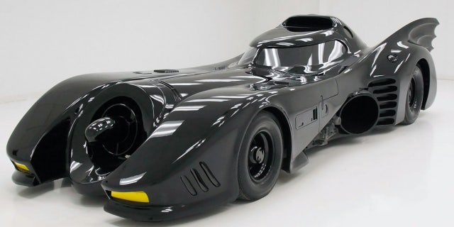 This Batmobile is a replica of the one used in the Tim Burton Batman films.