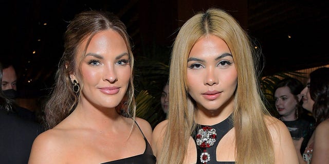 Becca Tilley, left, and Hayley Kiyoko attend "Elle Hollywood Rising" presented by Polo Ralph Lauren and Hulu on May 18, 2022, in Los Angeles.