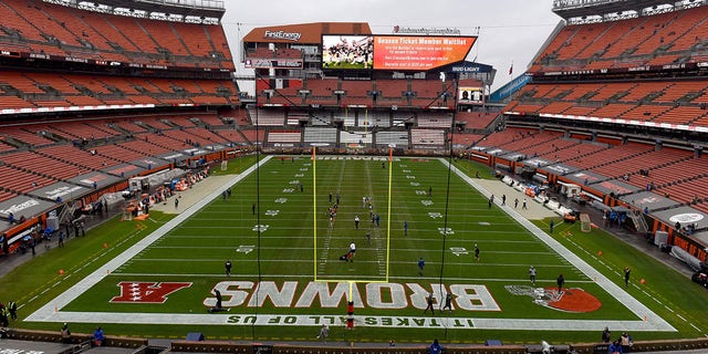Una vista general del FirstEnergy Stadium antes del partido entre los Cleveland Browns y los Pittsburgh Steelers el 3 de enero de 2021 en Cleveland.