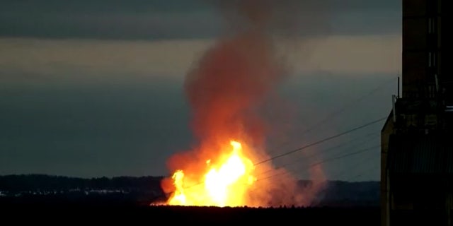 Explosion on pipeline in Leningrad, Russia outside of St. Petersburg.