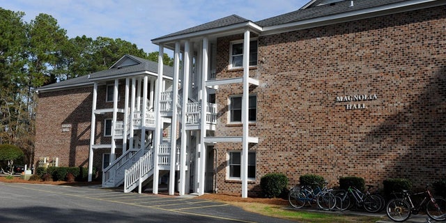 Coastal Carolina University's Magnolia Hall. Law enforcement officers responded to the area over the weekend where a student died.