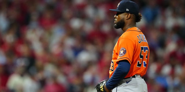 Astros pull Cristian Javier from start despite World Series history on the line 3 Cristian Javier #53 of the Houston Astros looks on in the third inning during Game 4 of the 2022 World Series between the Houston Astros and the Philadelphia Phillies at Citizens Bank Park on Wednesday, November 2, 2022, in Philadelphia, Pennsylvania.