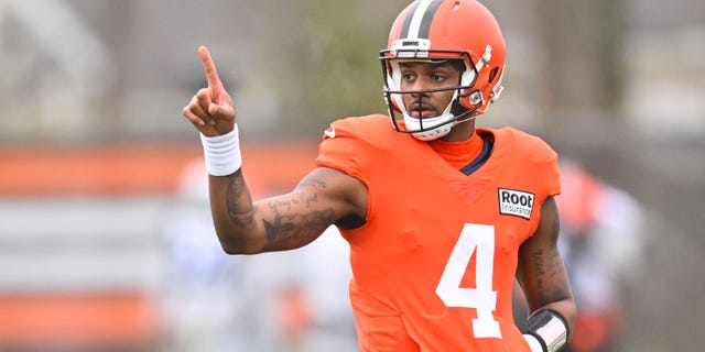 Cleveland Browns quarterback Deshaun Watson is shown during practice at the team's training facility, Nov. 16, 2022, in Berea, Ohio.