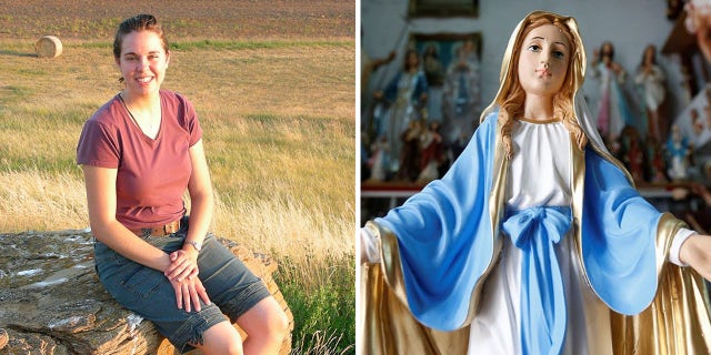 Duppong, pictured left, grew up in a rural North Dakota town. Archbishop Listecki said her grave had become a place of pilgrimage.