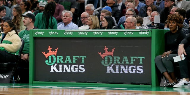 Draft Kings ad during the first half of the NBA game against the Oklahoma City Thunder at the TD Garden on November 14, 2022 in Boston, Massachusetts.  