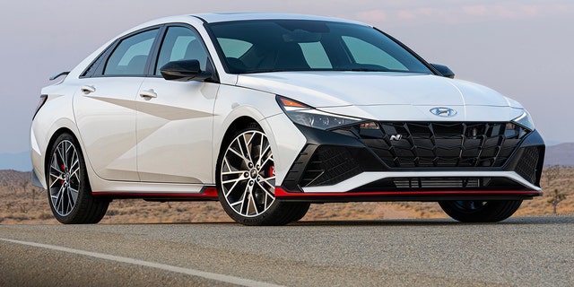 The Elantra N is a front-wheel-drive performance car.