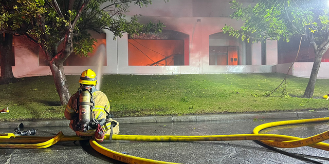A repair center in the city of San Juan Capistrano caught fire shortly before 8 p.m. local time, according to the Orange County Fire Authority. 