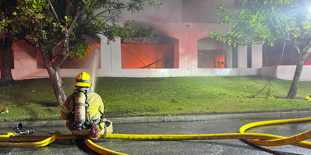 A repair center in the city of San Juan Capistrano caught fire shortly before 8 p.m. local time, according to the Orange County Fire Authority. 