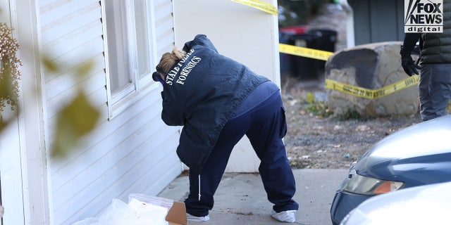 State police forensics look for clues in Moscow, Idaho on Monday, November 21, 2022. Four University of Idaho students who were slain on November 13 in this house.