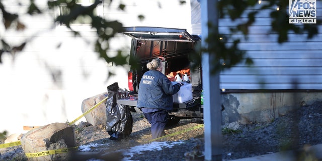 State police forensics look for clues in Moscow, Idaho on Monday, November 21, 2022. Four University of Idaho students who were slain on November 13 in this house.