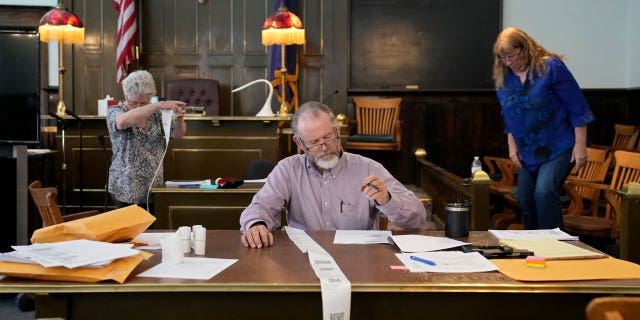 Esmeralda County Commissioner Ralph Keyes of Nevada, performing a hand recount of ballots in June 2022. Hand recounts have proven unpopular among elections officials, according to a survey by the Associated Press.
