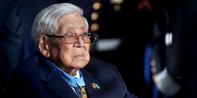 Hiroshi Miyamura attends the groundbreaking ceremony for the National Medal of Honor Museum on March 25, 2022, in Arlington, Texas. 