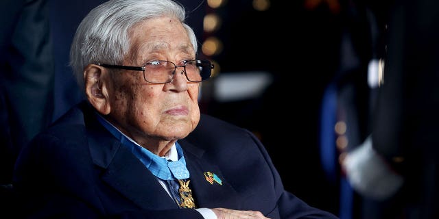 Hiroshi Miyamura attends the groundbreaking ceremony for the National Medal of Honor Museum on March 25, 2022, in Arlington, Texas.