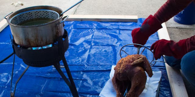 Deep-fried turkey is a Thanksgiving staple for some Americans.