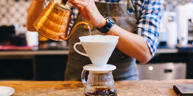 Pour-over coffee drippers help people brew coffee by hand with hot water and paper filters.