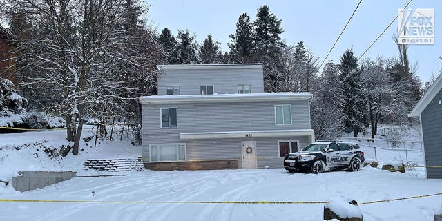 The house where four University of Idaho students were killed, seen here two weeks later. 