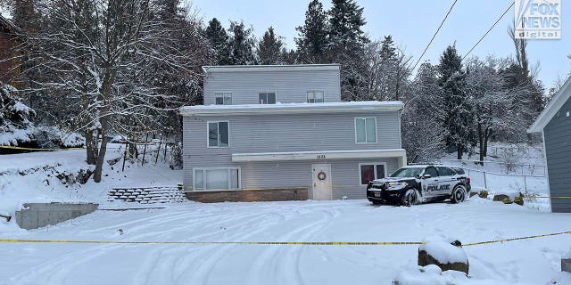 The house where four University of Idaho students were killed, seen here two weeks later. 