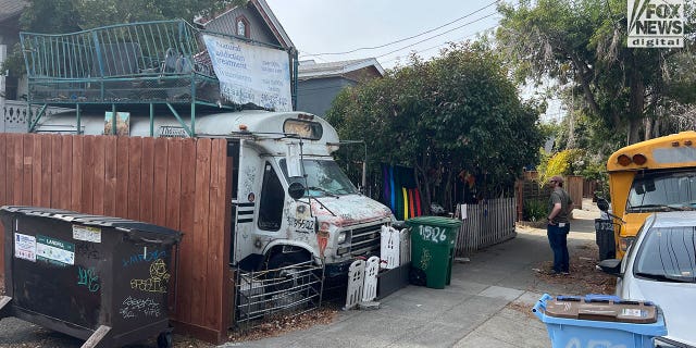 General views of the home in Oakland which is believed to be have been the one-time residence of David DePape, Friday, October 28, 2022. De Pape is alleged to have attacked Paul Pelosi in a home invasion earlier this morning.