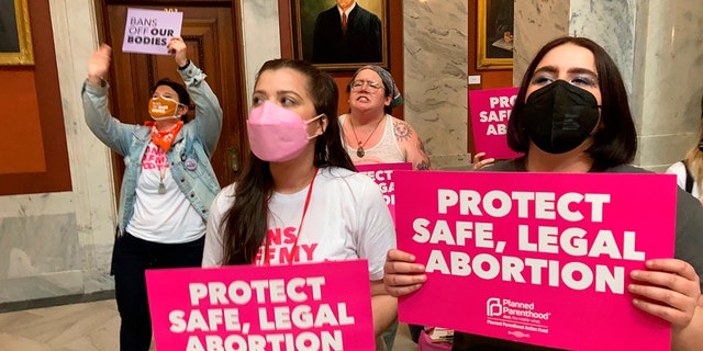 Abortion-rights supporters at state Capitol