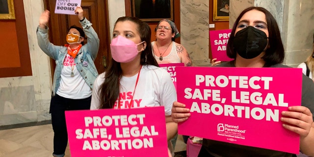 Abortion-rights supporters at state Capitol