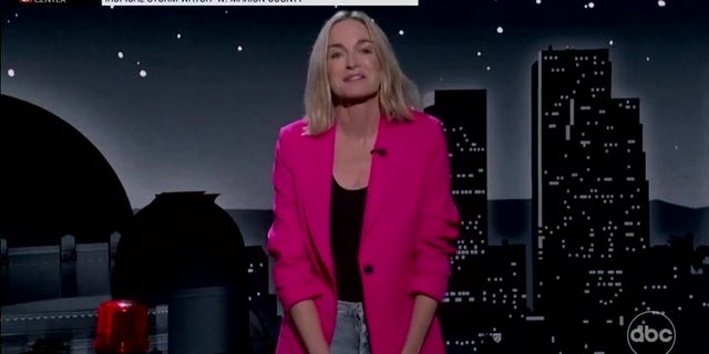 Molly McNearny, wife of Jimmy Kimmel, pushes for abortion rights on the show leading up to Tuesday's midterm elections.