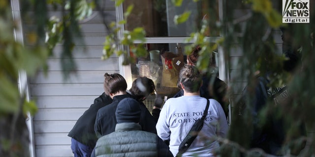 State police forensics look for clues in Moscow, Idaho on Monday, November 21, 2022. Four University of Idaho students who were slain on November 13 in this house.