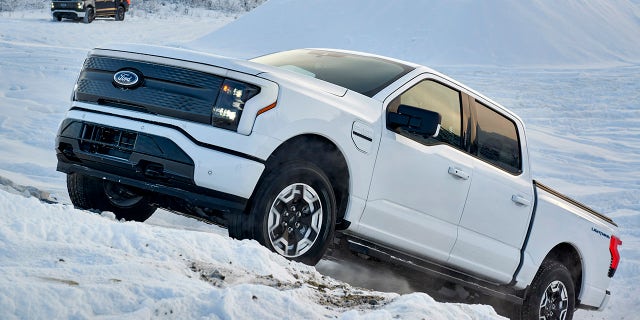 The Ford F-150 Lightning electric pickup can go 230 to 320 miles per charge, depending on the model.