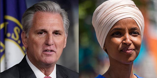 House Minority Leader Kevin McCarthy and Rep. Ilhan Omar