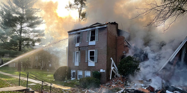 The apartment fire and explosion in Maryland on Nov. 16, 2022. 