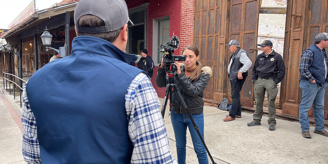 Fox News reporter Ashley Soriano interviews US Senate candidate Adam Laxalt on his bus tour of rural Nevada.