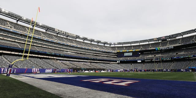 A view of the field before the first half of a preseason game between the Cincinnati Bengals and the New York Giants at MetLife Stadium Aug. 21, 2022, in East Rutherford, N.J.