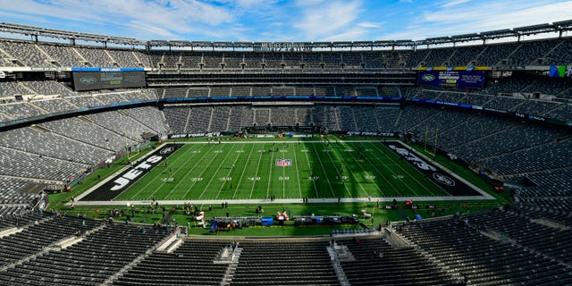 A general view of MetLife Stadium prior to a game between the New York Jets and Philadelphia Eagles on December 5, 2021 in East Rutherford, NJ