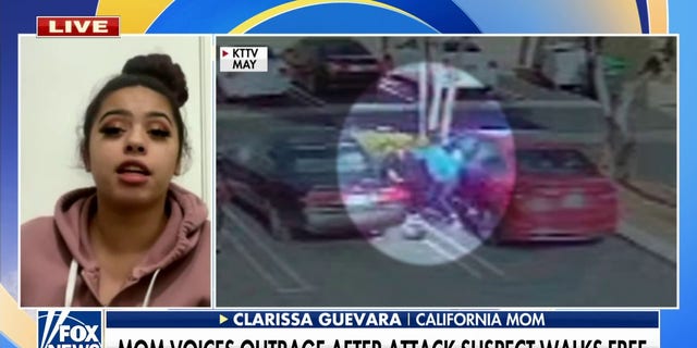 Clarissa Guevara recounts attack on her and her one-year-old in a California parking lot after charges against the suspect were dropped.