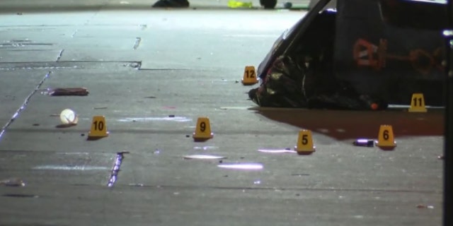 A crime scene is seen on New Orleans' famous Bourbon Street.