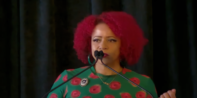 Nikole Hannah-Jones speak astatine Howard University's "Democracy Summit" connected November 15, 2021.